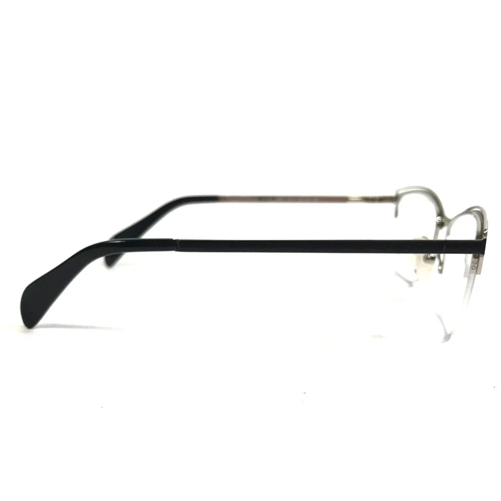 Adin Thomas Eyeglasses Frames AT-426 C1 Black Silver Cat Eye Half Rim 52-16-135